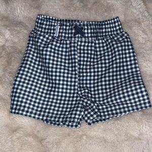 Kids Gingham Swim Trunks - Blue